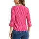 thumbnail image 3 of Blusa de mujer INSPIRE CHIC con cuello en V, mangas 3/4, estampado de lunares y corazones, botón frontal, color rosa intenso, talla S, 3 of 6