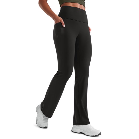 Pantalones CRZ YOGA Butterluxe de tiro alto acampanados 80 cm Negro S