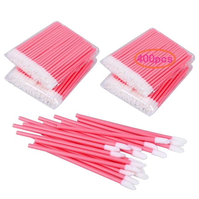 Lipstick Brushes & Wands for Makeup Application, Beauty Tool Kit, Pink 400-Pack Disposable Lip Gloss Applicators
