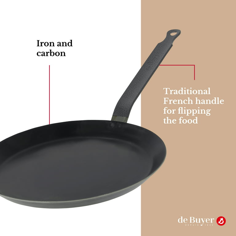 de Buyer Blue Carbon Steel Crepe & Tortilla Pan - 9.5” - Ideal for Making &  Reheating Crepes, Tortillas & Pancakes - Naturally Nonstick - Made in