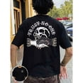 thumbnail image 5 of Men's Skull Trust No One Graphic T-Shirt Cotton Black Short Sleeve Crewneck Oversized, 5 of 9