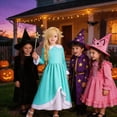 thumbnail image 4 of G*irls Halloween Princess Dress with Accessories, Blue Princess Dress with Wig Wand Crown Earrings and Star Earrings, 4 of 5