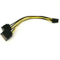 thumbnail image 2 of Cable de alimentación para tarjeta gráfica de 20 cm, de SATA de 15 pines macho a PCI-e de 6 pines hembra, para GPU de ordenador, 2 of 4