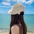 thumbnail image 3 of WHEANG Visor Hats for Women Summer Wide Brim Fisherman Sun Hat UV Protection Casual Baseball Hat Versatile Outdoor Travel Face Cover Sun Hat for Daily Street Wear Beige, 3 of 4