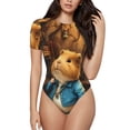 thumbnail image 2 of Picia Scientist Guinea Pig Womens One Piece Swimsuits Modest Tummy Control Bathing Suits Lace Up Slimming Swim Suit-X-Large, 2 of 9