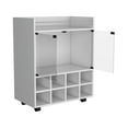 thumbnail image 5 of Nmkwnr Wood Bar Cart with Glass Door and Open Shelf and Bottle Rack, Perfect for Dining Room, Bar, Kitchen, White, 5 of 7