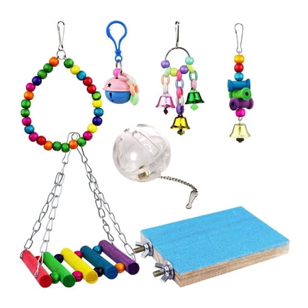 7 Pcs Birds Toy Sets Animal Chew Toys Kits F / Budgerigars Budgie Birds Mice