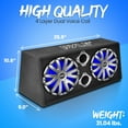 thumbnail image 3 of Pyle PLBAS82LE 8 Inch 600 Watt Slim Mount Truck Audio Dual Bass Subwoofer Box System, 3 of 7