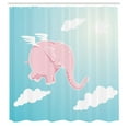 thumbnail image 3 of Ambesonne Cartoon Shower Curtain, Pink Happiness, 69"Wx70"L, Pale Pink Pale Blue, 3 of 5