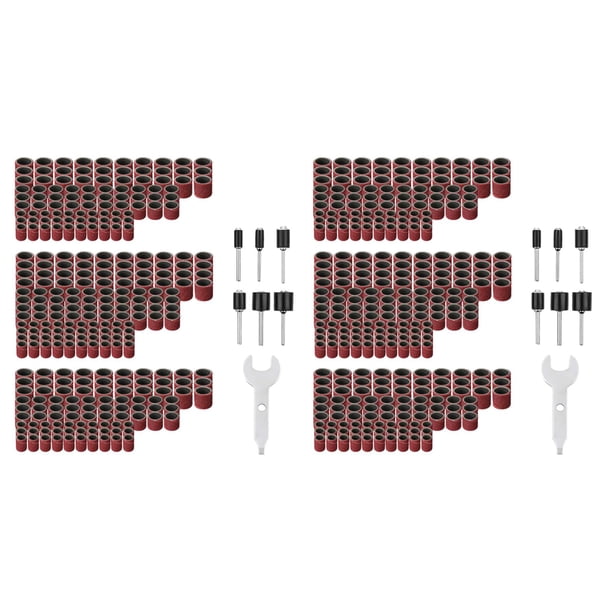 614 Pcs del Tambor Lijadora de Tambor Kit Determinado de Lijado 300 Piezas de Lijado de Banda Mangas+ 6 Mandriles de Tambor Piezas para Rotary Herramienta Dremel+ 1 Llave Combinada