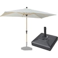 thumbnail image 1 of PURPLE LEAF 6' x 9' Patio Umbrella with Base Market Umbrella Rectangular Outdoor Umbrella with Push Button Tilt & Crank and 8 Ribs Aluminum Table Umbrella for Pool Backyard Beach, Taupe, 1 of 7