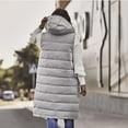 thumbnail image 4 of Dealovy Long Puffer Vests Women Plus Size Quilted Hooded Jackets Zip up Sleeveless Outerwear Long Coat, 4 of 7