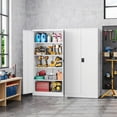 thumbnail image 2 of AUHUP 71" Metal Cabinet with 4 Adjustable Shelves, Garage Storage Cabinets with Locking Doors,Tool Storage Cabinet for Home Office,Warehouse,Workshop(White), 2 of 9