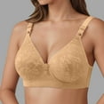 thumbnail image 2 of Bras for Women,Soft Wireless Comfort Bra Seamless Support Everyday Wear Lightweight Breathable T-Shirt Bra Wide Band For Women,Sports Bras for Women,Beige,42, 2 of 4