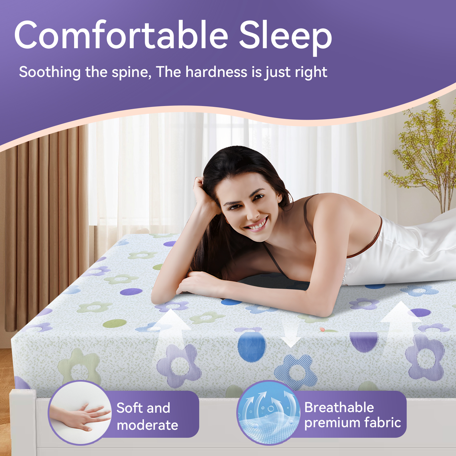 VFD 6" Gel Memory Foam Mattress, Medium Feel, Twin-XL