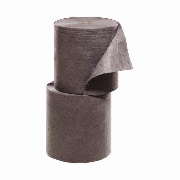 Pig Sorbent Roll, 40 gal, 15 in x 300 ft, Universal, Gray, 2 PK MAT246