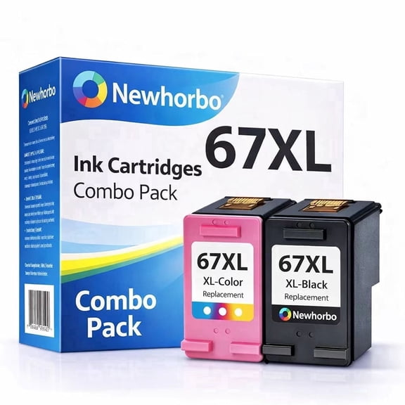67XL Ink Cartridges Bundle Replacement Compatible for  HP DeskJet 2742e 2752e 2755e 2855e 4155e 4255e Printer(Black & Tri-color)