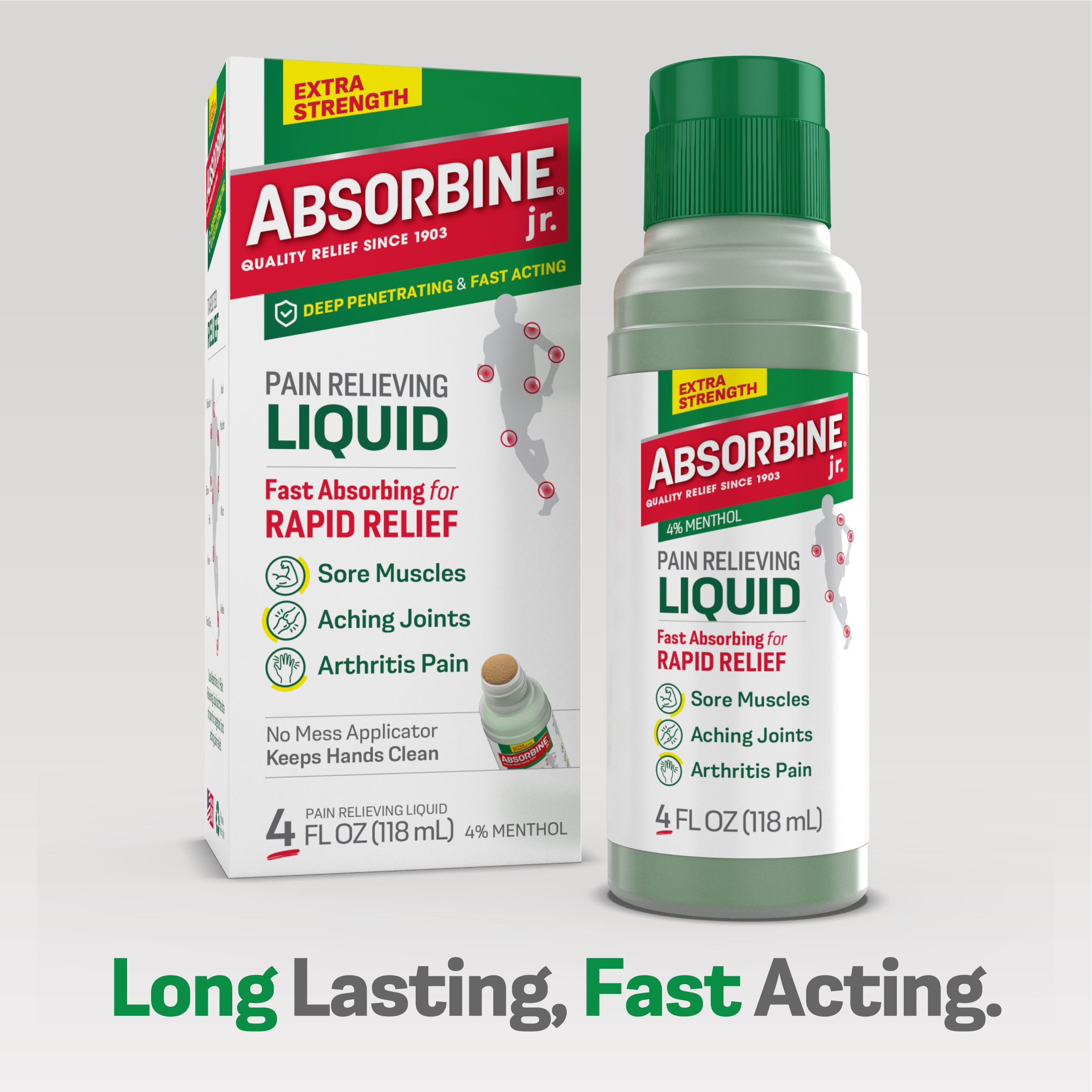 Absorbine Jr. Pain Relieving Liquid with Menthol for Sore Muscles, Joint Aches and Arthritis Pain Relief, 4oz - image 4 of 8
