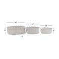thumbnail image 3 of DecMode White Ceramic Leaf Indoor Outdoor Planter, Set of 3 10", 12", 16"W, 3 of 8