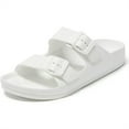 thumbnail image 2 of XDOVET Women's EVA Two-Buckle Flat Sandals, White, Size 9, 2 of 7