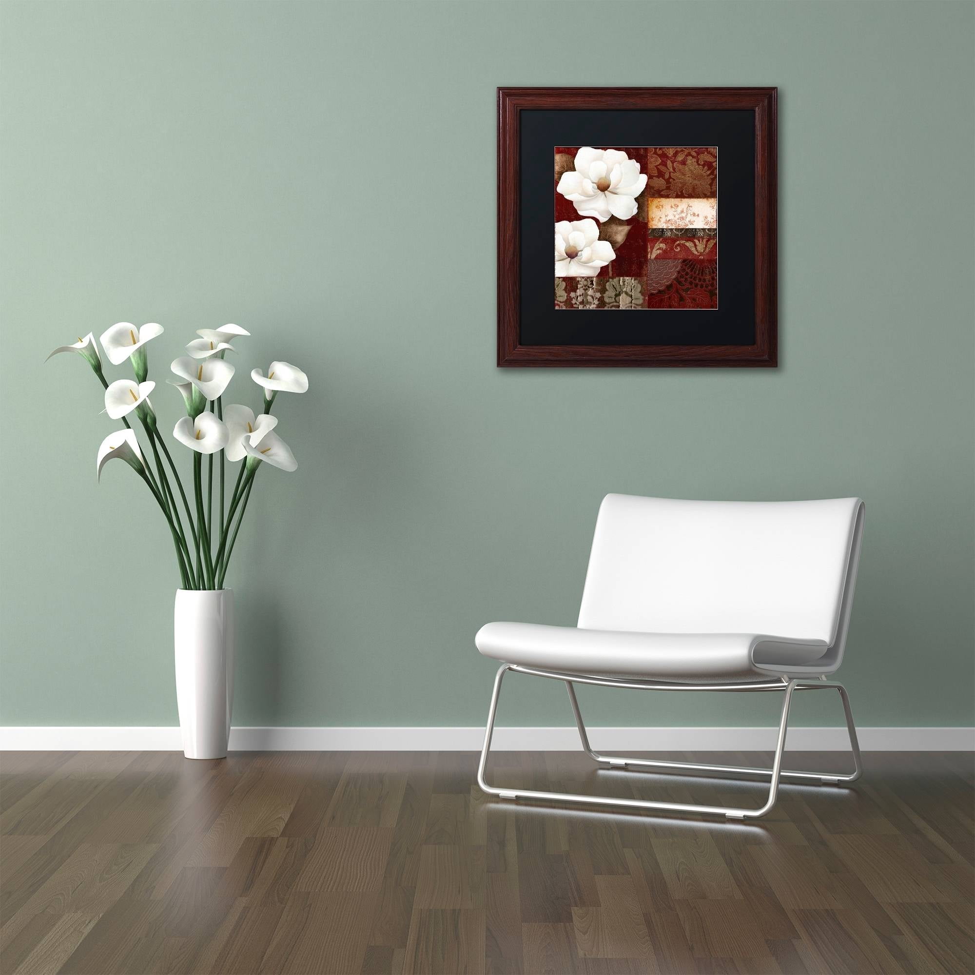 Trademark Fine Art "Flores Blancas III" Canvas Art by Color Bakery Black Matte, Wood Frame