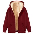 thumbnail image 2 of Wancir Women's Casual Full Zip Up Sherpa Lined Hoodie Sweatshirt Jacket Coat, 2 of 4