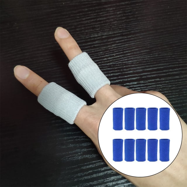 10 Pieces/Set Portable Knuckle Sleeve Left Right Hand Elastic Breathable Knuckles Brace Protector Protective Gloves Sports Gear Blue