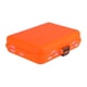 thumbnail image 1 of Caja de aparejos de pesca, contenedor de almacenamiento de anzuelos y señuelos, divisores extraíbles, ligero, naranja, 1 of 9