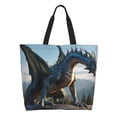 thumbnail image 1 of Disketp Wild Blue Cool Dragon Bolsa Tote Estampada para Mujer, Bolso de Hombro y de Mano para Compras y Viajes, 1 of 7