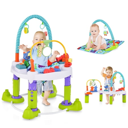 Gymax 4-in-1 Baby Foldable Bouncer Activity Center Play Mat Activity Chair Push Walker