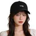 thumbnail image 4 of Under $2 Sun Visor Hats for Women AURORADY Wide Brim Small Baseball Cap All Sun Hat Fashion Letter Embroidery Cap, Black One Size Baseball Caps, 4 of 4