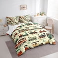 thumbnail image 2 of Castle Fairy Vintage Train Set Twin Bedding Sets 7-Piece for Boys, Retro Carriage Art Bedding Comforter Set for Bedroom, Red Teal, 2 of 7