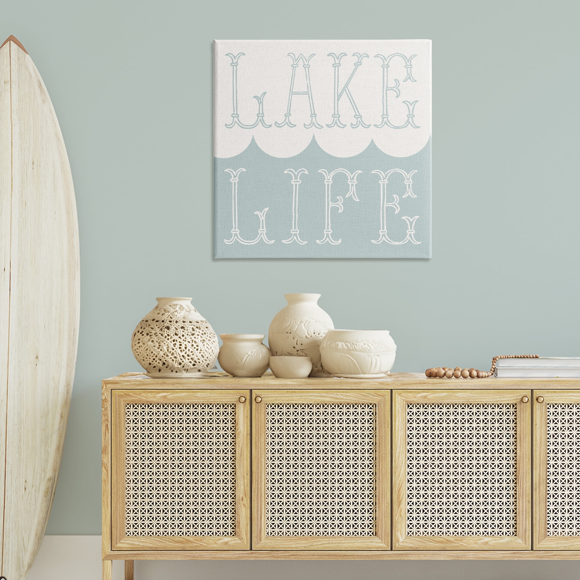 Stupell Industries Lake Life with Wave Nautical & Beach Painting Wrapped Canvas Art Print Wall Art, 36 x 36