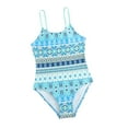 thumbnail image 3 of LYMAYTER Kids Girls One Piece Bikini Swimsuits for Toddler Multi-color Printed Bathing Suit Summer Beach halter Swimwear 4-8 Years, 3 of 9