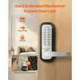 thumbnail image 2 of KFFKFF Non-Electronic Keyless Door Entry System, 14-Key Mechanism Door Security, Manual Keypad Lock with Handle, Stainless Steel Water-Resistant Keyless Entry for Gate, 2 of 9