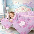 thumbnail image 3 of Manfei Cute Axolotl Twin Comforter Sets,Ocean Amphibian Print Bedding Set,Pink Reversible,2 Pieces,1 Comforter and 1 Pillowcase, 3 of 7