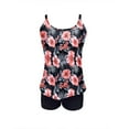 thumbnail image 5 of DHFJKG High Waisted Tankini Sets For Women 2 Piece Swimsuits Floral Tropical Print Swim Tank Top With Shorts Bottom Tummy Control Holiday Beachwear, 5 of 6