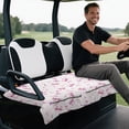 thumbnail image 5 of XYZCANDO Pink Golf Bow 2-Seat Golf Cart Seat Cover - Terry Cloth Non-Slip with 4 Pockets, Universal Fit for EZGO Club Car, 5 of 8