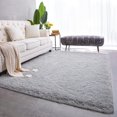 thumbnail image 1 of Modern Soft Shaggy Rugs Grey Fluffy Home Decorative Carpets, Rectangle Durable Plush Fuzzy Area Rugs, 1 of 10
