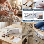 Portable Handheld Sewing Machine, 2025 New Fast Stitch Mini Electric Sewing Machines, Small Hand Held Sewing Machine for Adults Beginners DIY Fabrics Clothes Home Travel (White)