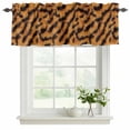 thumbnail image 2 of Black Orange Valances for Windows, Vintage Abstract Tiger Stripes Fur Patterned Light Filtering Kitchen Curtains, Rod Pocket Window Valance Curtains for Living Room Bedroom, 42" W x 12" L, 2 Panels, 2 of 9