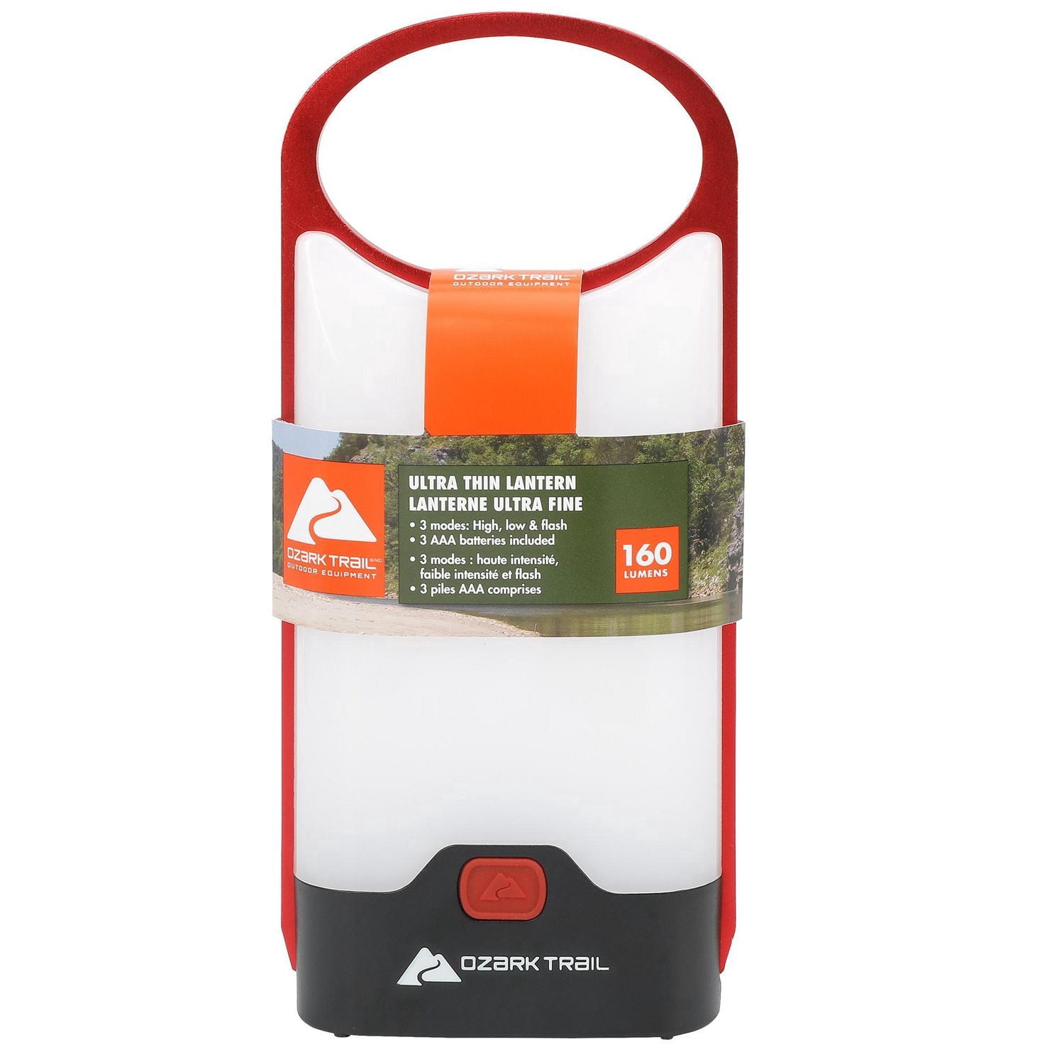 Ozark Trail 160 Lumen LED Aluminum Thin Frame Battery Lanterns Red
