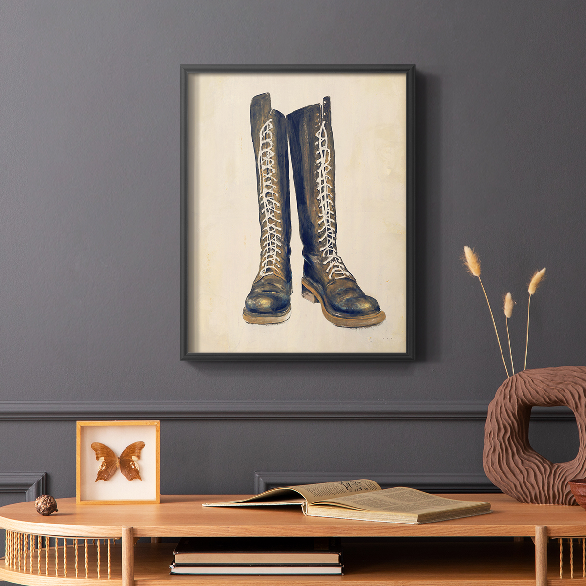 The Shoe Fits III V1 Framed Print in Black Solid Wood Framed Print No Nail Hanging
