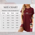 thumbnail image 3 of TEMOFON Women's Summer Casual T Shirt Dresses Short Sleeve Tunic Swing Dress Pockets Loose Fit Sundress Solid Color Winered Plus Size 3XL, 3 of 9