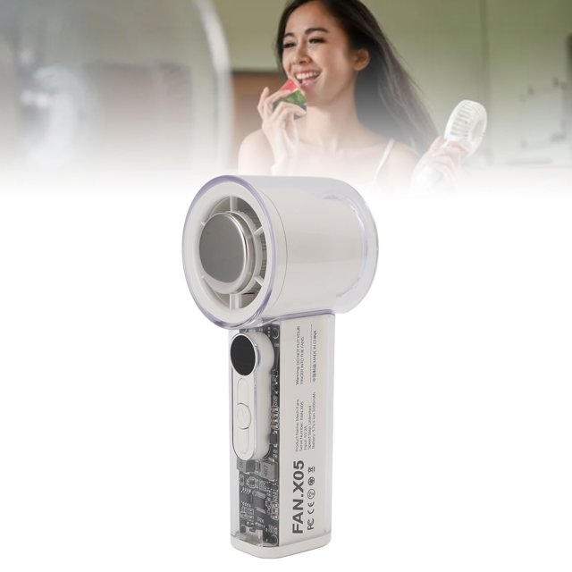Ventilador Portátil De Mano, Alta Velocidad Ajustable, 100 Velocidades, Batería De 3000 MAh, Mini Ventilador De Bolsillo Recargable Con Cuerpo De Metal Y Pantalla Digital,