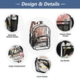 thumbnail image 5 of PVC Transparent Backpacks Clear Backpack for Travel and Outings Pink Rose Bushes, 5 of 7