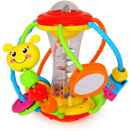 Hola Baby Toys 6-12 months baby rattle activity ball, rattle, grip and spin rattle, crawling educational toys, suitable for 3, 6, 9, 12 months old babies, boys, girls