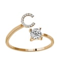 thumbnail image 2 of KDSJSXW Silver Ring Women's 26 Letter Ring Diamond Rhinestone Set Zirconia Open Adjustable Rings Jewelry Accessories Gifts Elegant Diamond Rings for Women Rubber Rings Women (C,One Size), 2 of 6