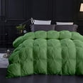 thumbnail image 2 of Moss All Season Down Pin-Tuck Comforter- Eastern King Size 118 x 110 Inches 1 pc Pinch Pleated Comforter 600 GSM & 4-Corner Tab's 100% Egyptian Cotton- Moss Solid, 2 of 15