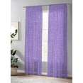 thumbnail image 4 of Sheer Curtains 96 Inches Long 2 Panels Set for Living Room, Lavender Burlap Texture Semi Sheer Curtains for Windows, Farmhouse Vintage Lavender Voile Window Treatments Rod Pocket Curtain, 4 of 7